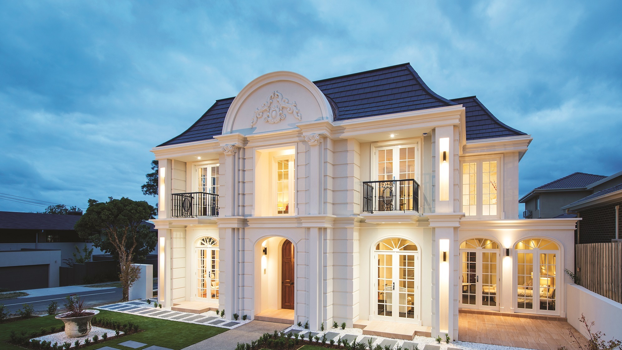 French Provincial Front Facade Custom Homes Online 1 