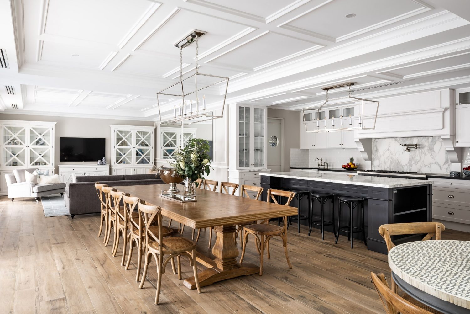 Hamptons Style Kitchen Dining and LIving
