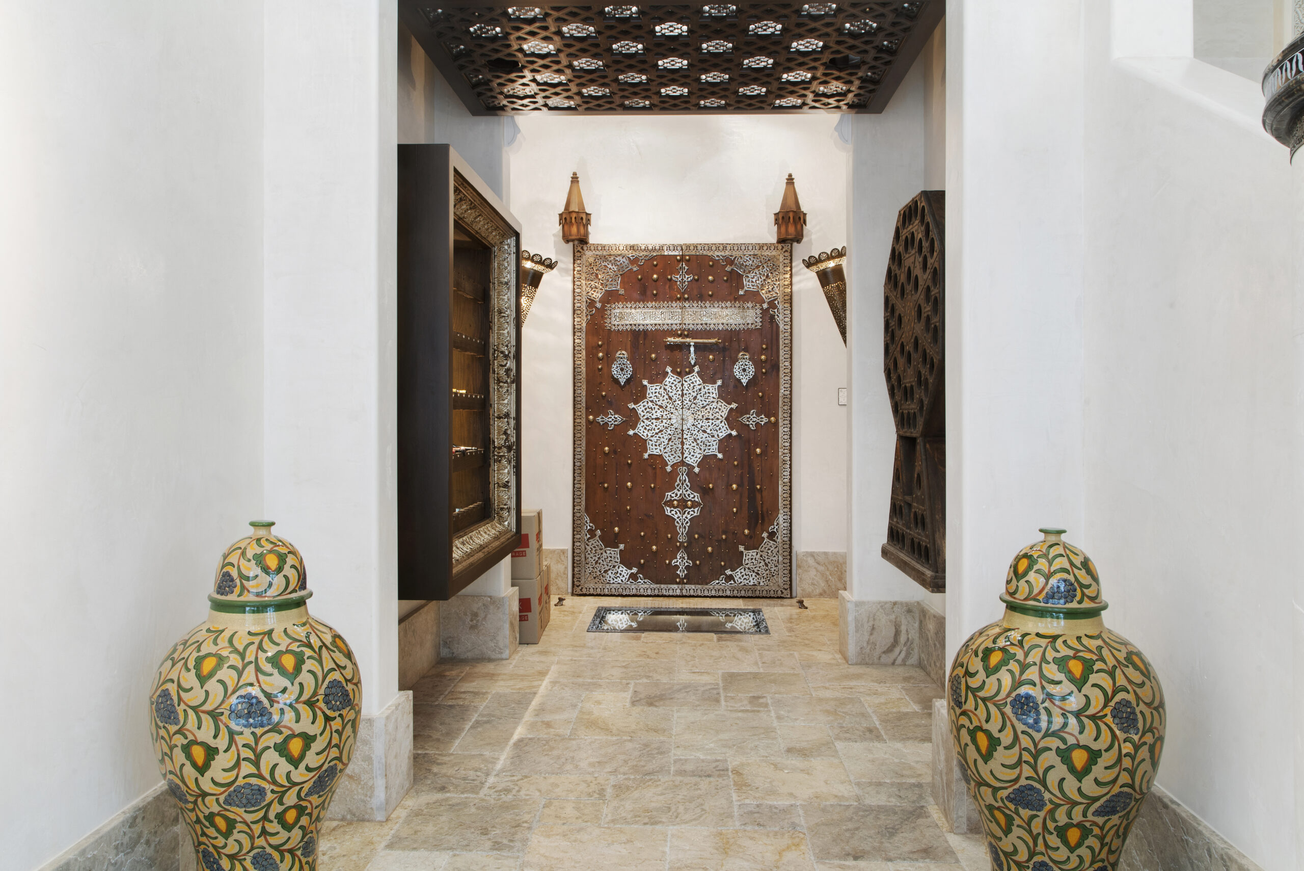 Moroccan Style Home Wine Cellar Entry