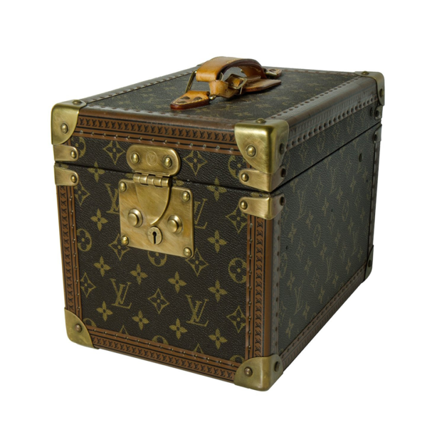 A vintage French Louis Vuitton cosmetic vanity trunk case