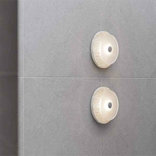 Coral Travertine Frosted Wall Light 2