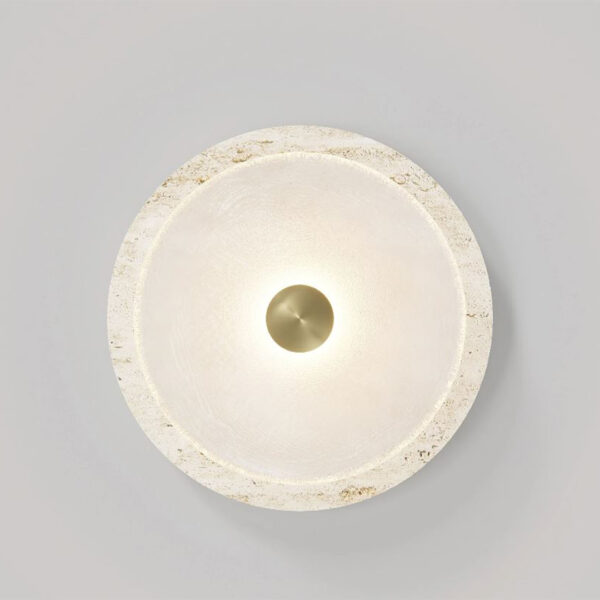Coral Travertine Frosted Wall Light