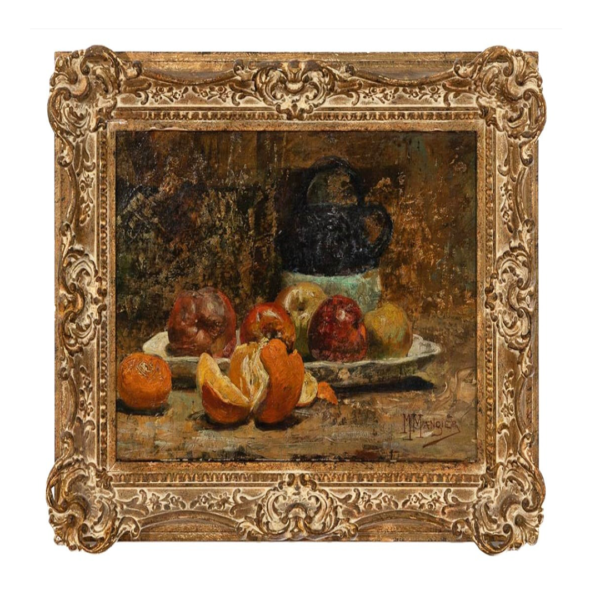 French impressionist still life oil painting by listed artist
