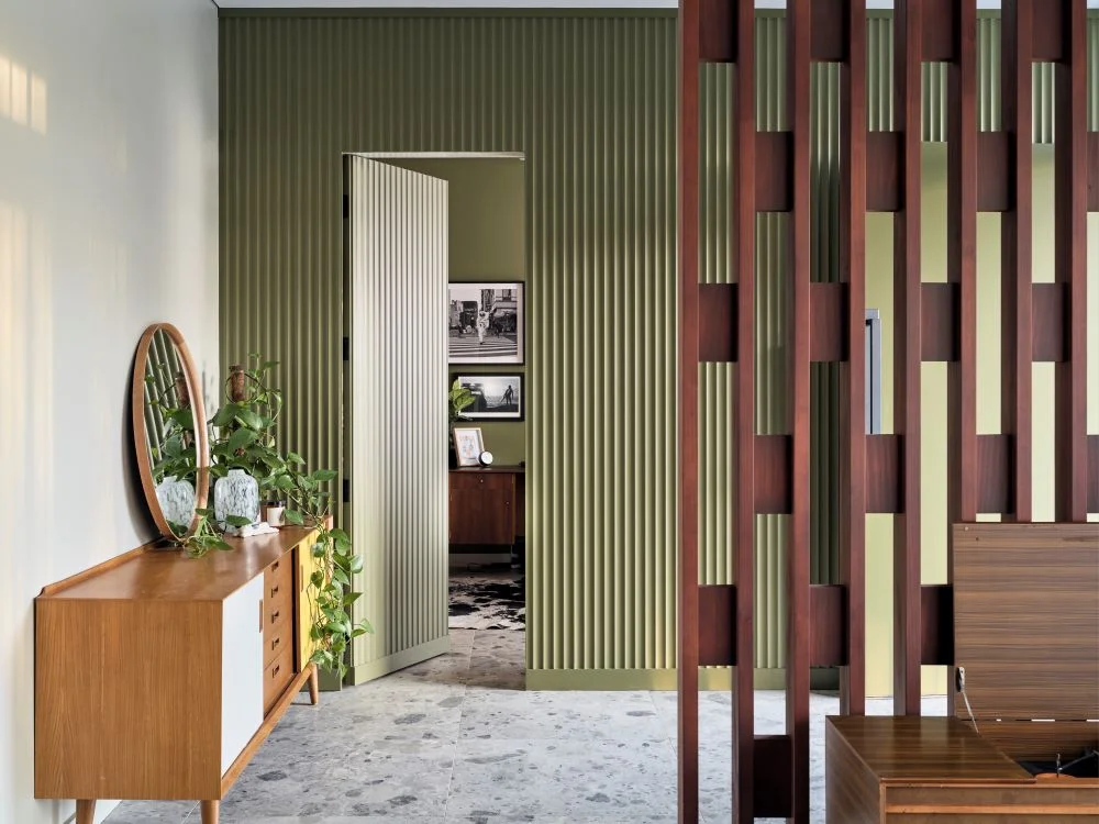 Mid-Century inspired balustrade draw