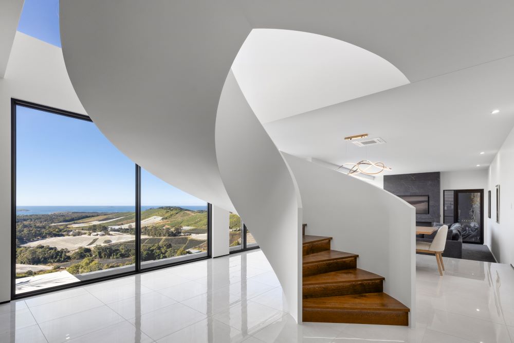 Helical timber staircase