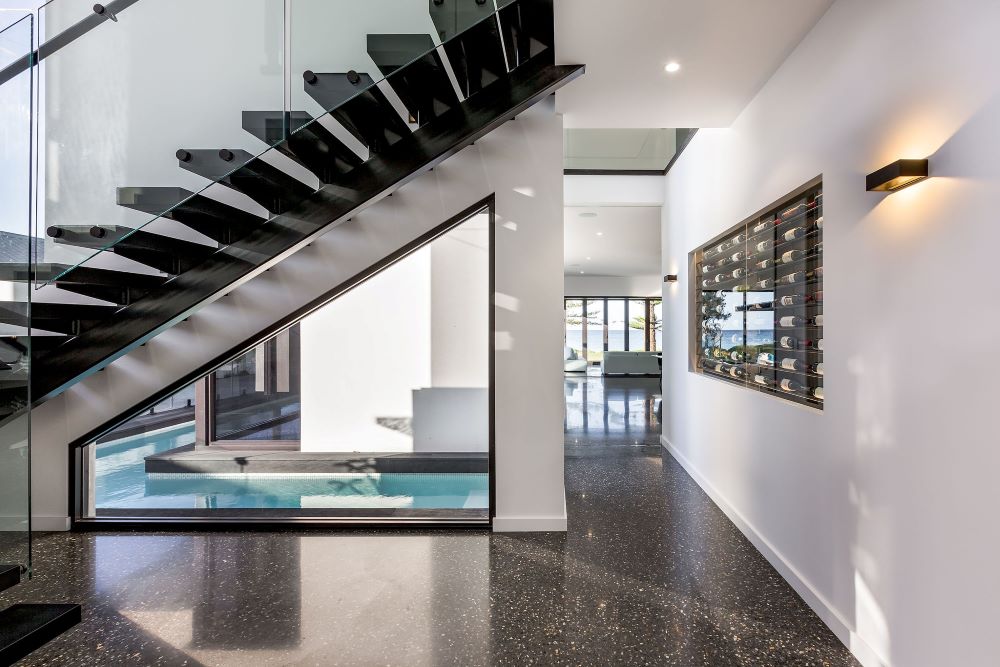 Full-height glass living walls