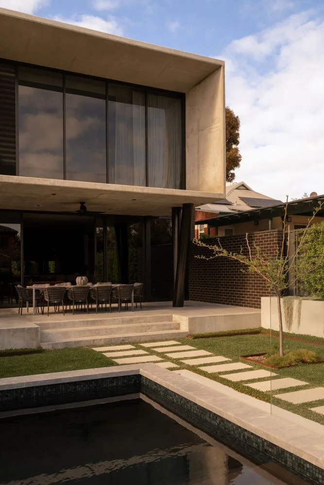 exposed concrete interiors