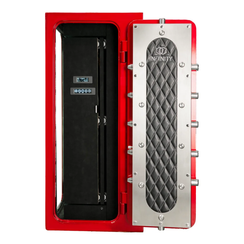 Luxury home safe by Infinity Safes with biometric access and signal-blocking technology