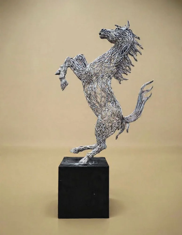 stainless steel horse sculpture
