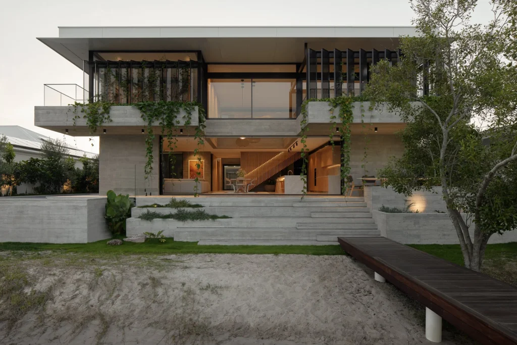 minimalist waterfront home design in Noosa