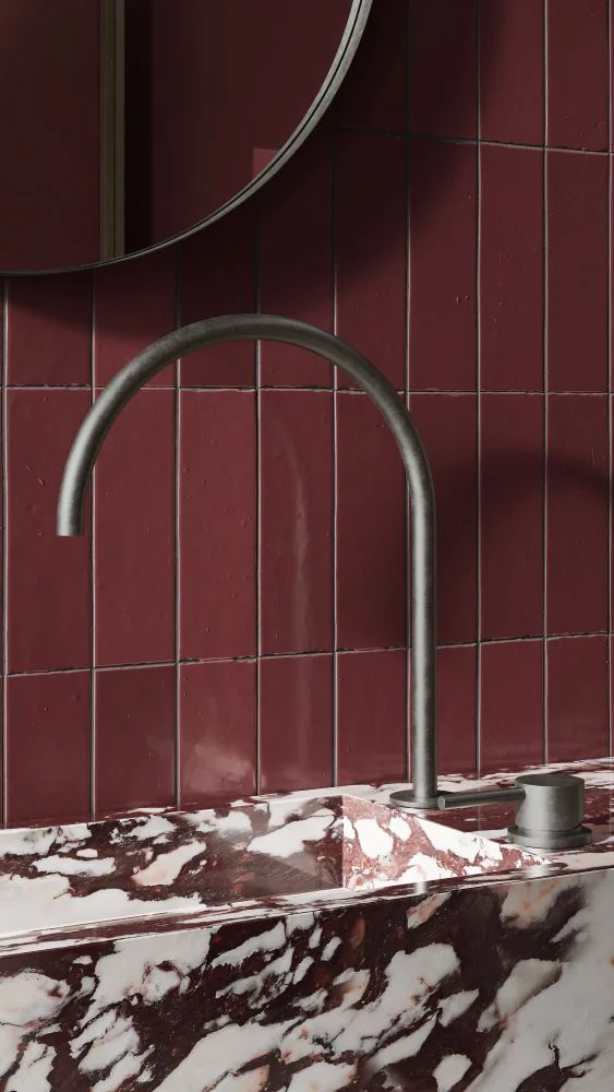 aged metal tapware