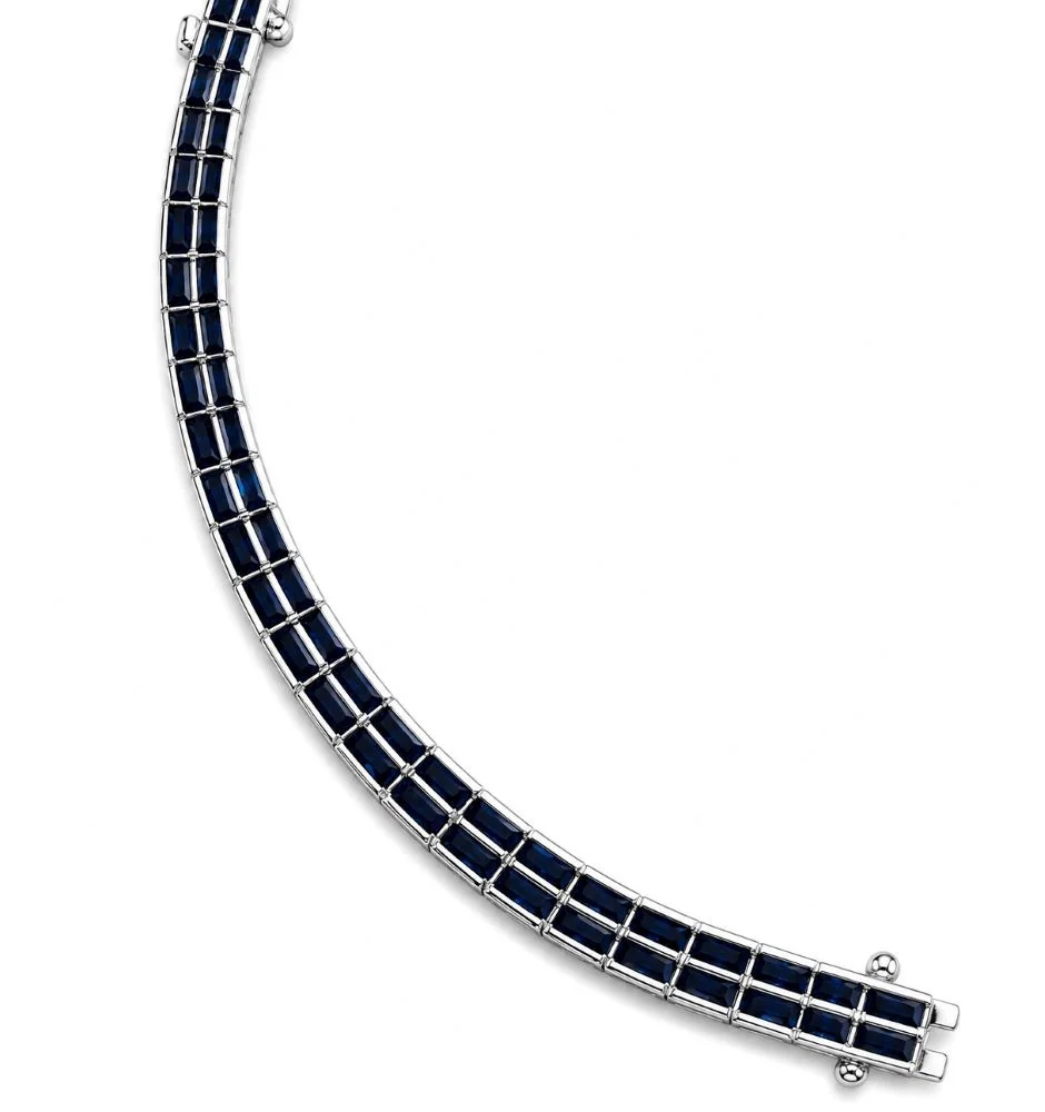 Custom men’s bracelet with blue sapphires by Adoria Jewels Melbourne