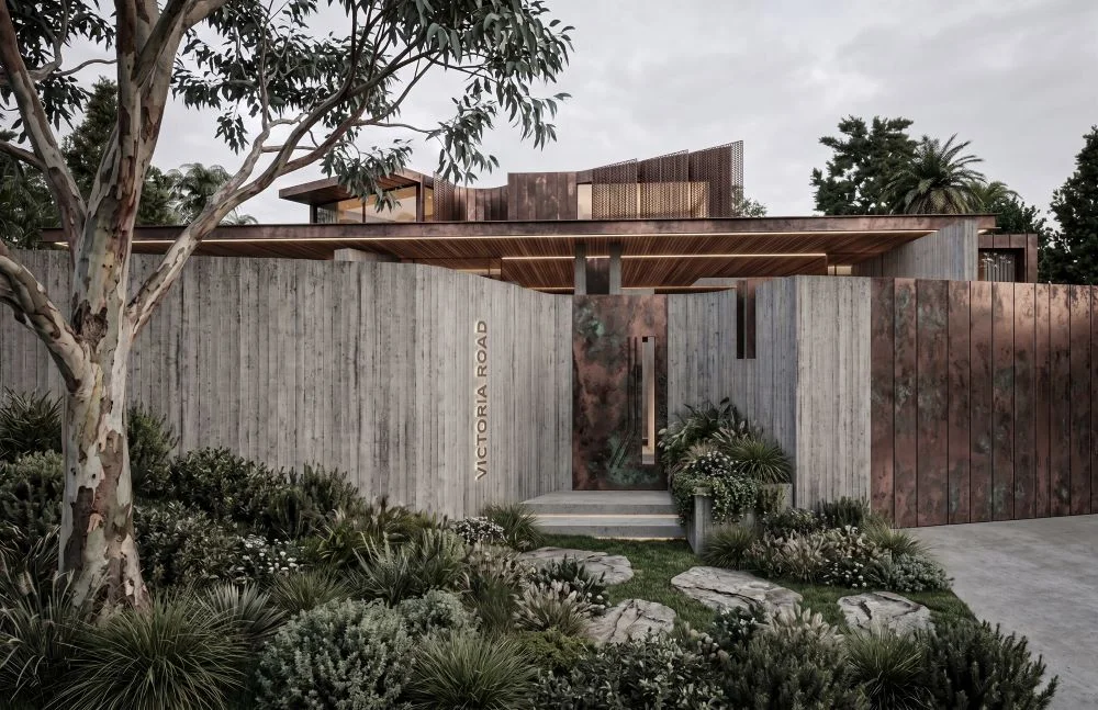 Bellevue Hill modern concrete and copper home design