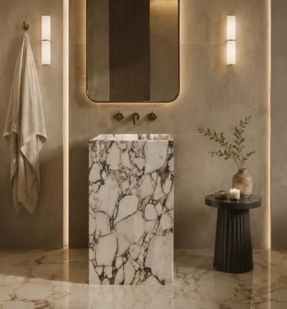 marble basins and vanities