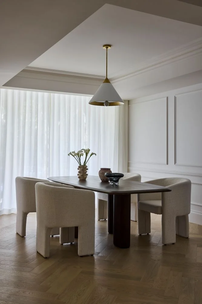 luxury apartment with coffered ceilings