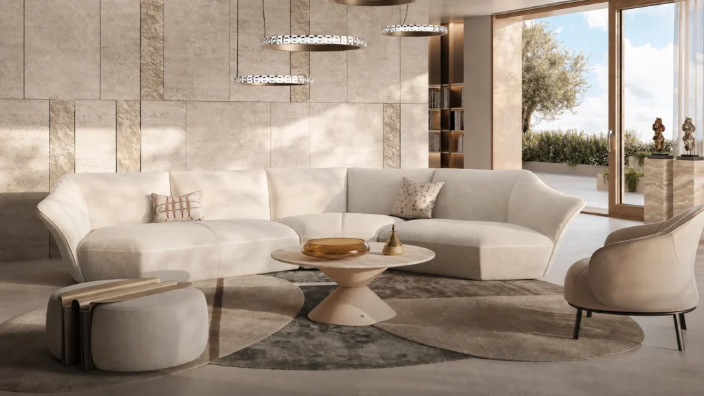Natuzzi Italia Timeless curved modular sofa