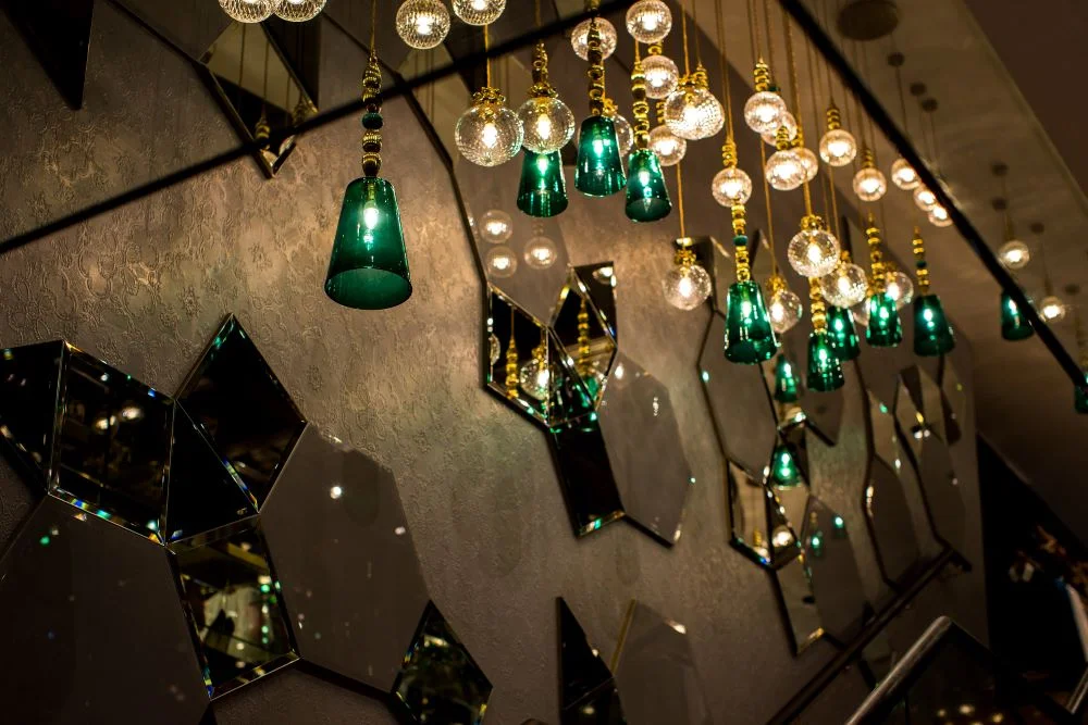 Bespoke Rothschild & Bickers pendant lighting in Ted Baker London