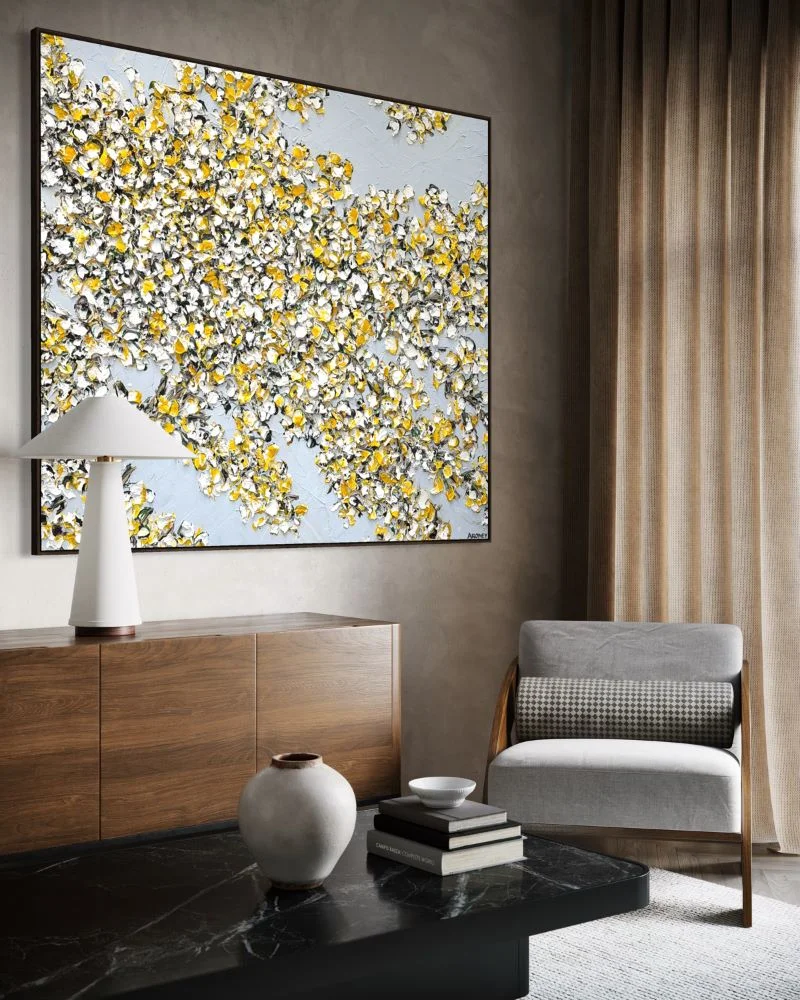 yellow art for modern interiors