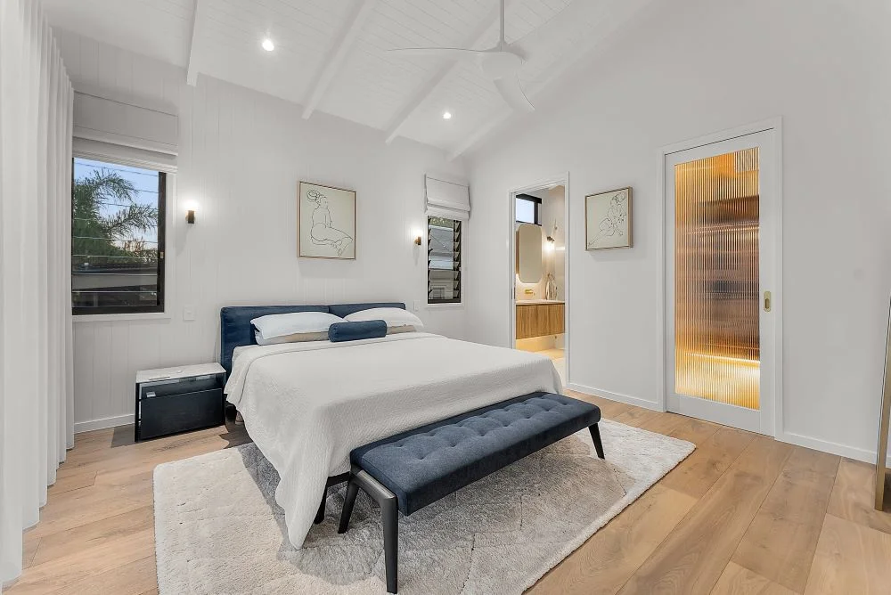 Aerial view of New Farm Queenslander renovation and extension