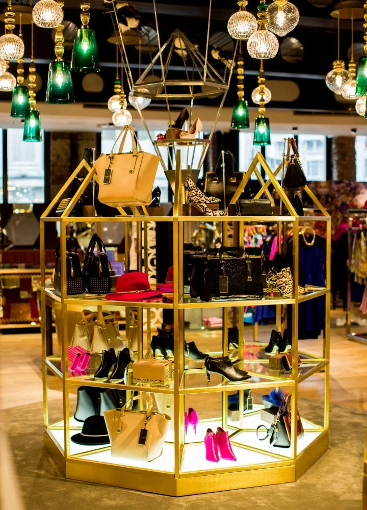 Cascading hand-blown glass pendant installation