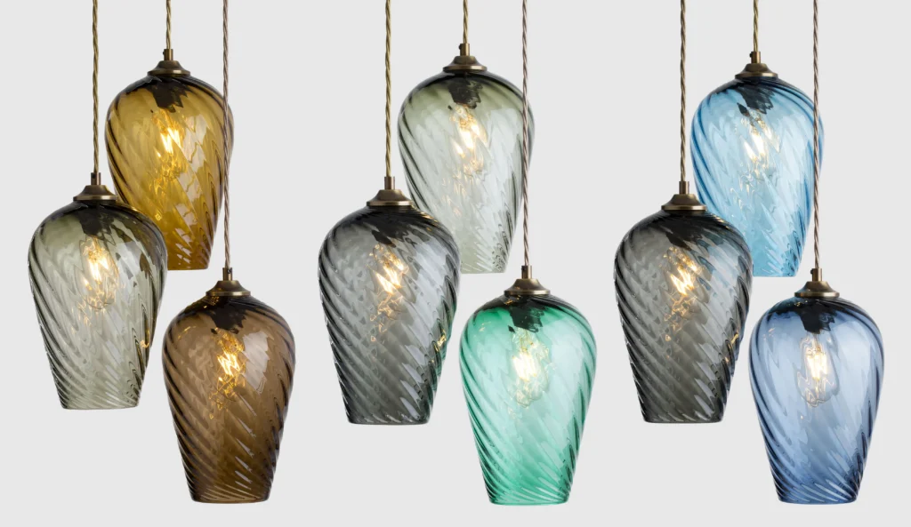 hand-blown glass lighting for luxury homes