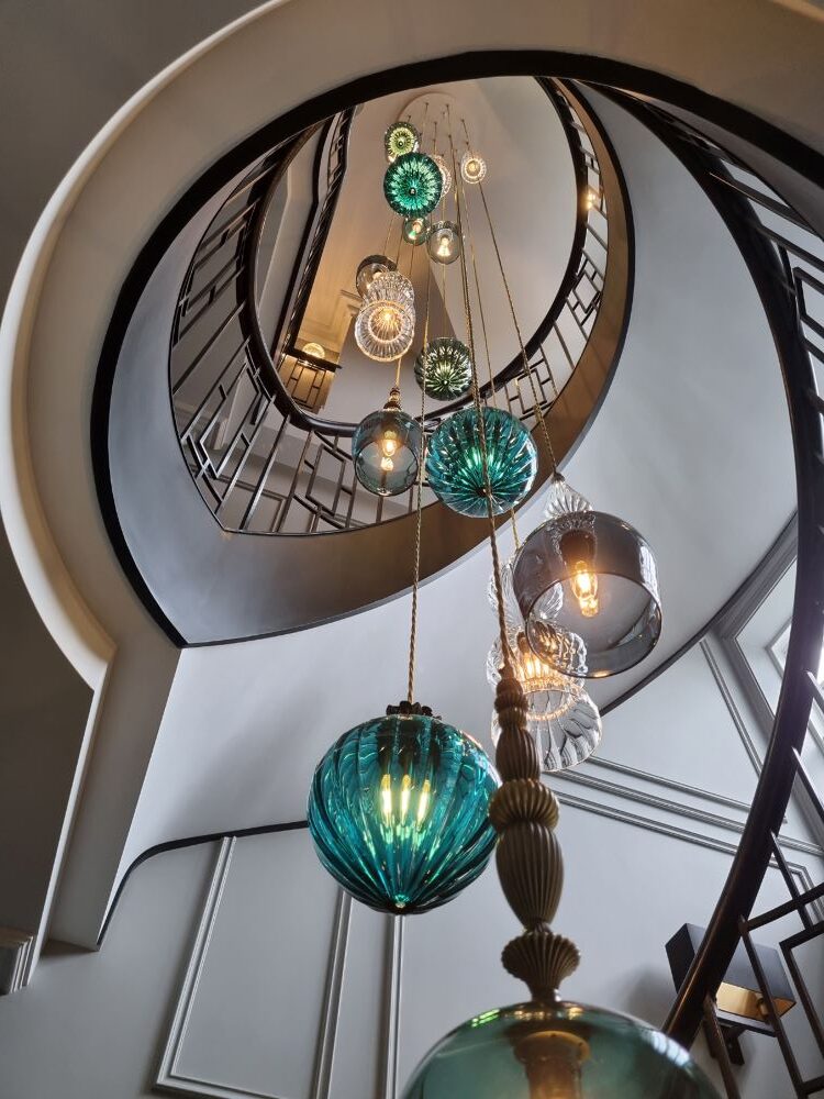 Hand-blown glass lighting handcrafted in UK workshop