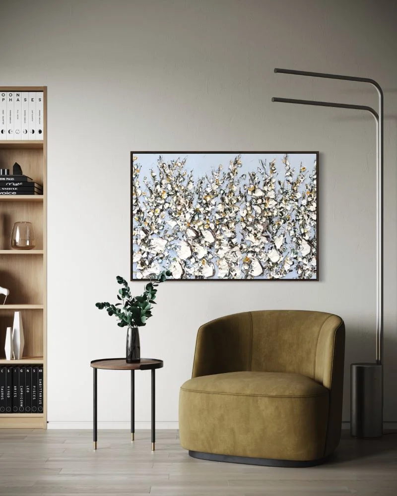 large yellow abstract wall art