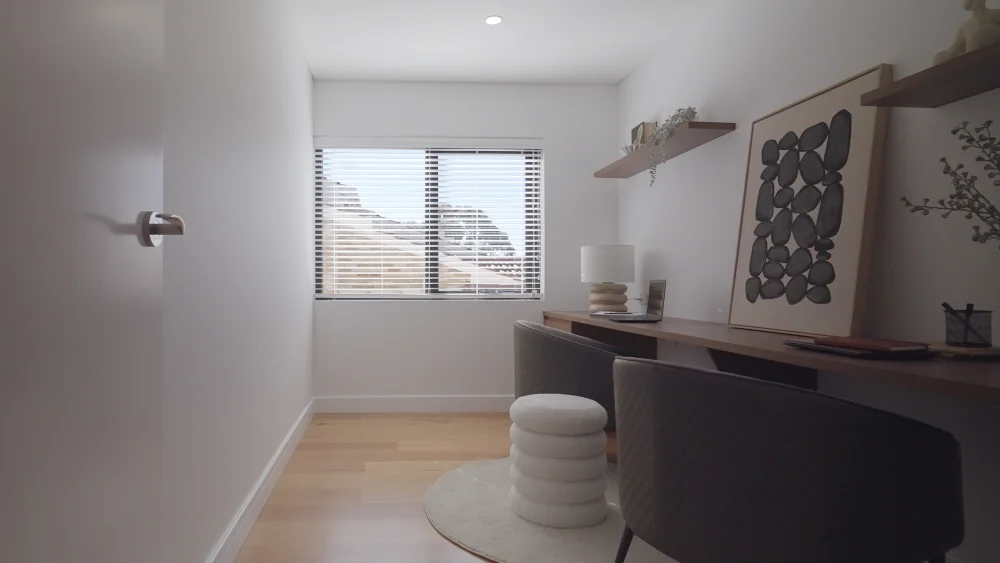 Custom timber study joinery by Brightwood Design Perth