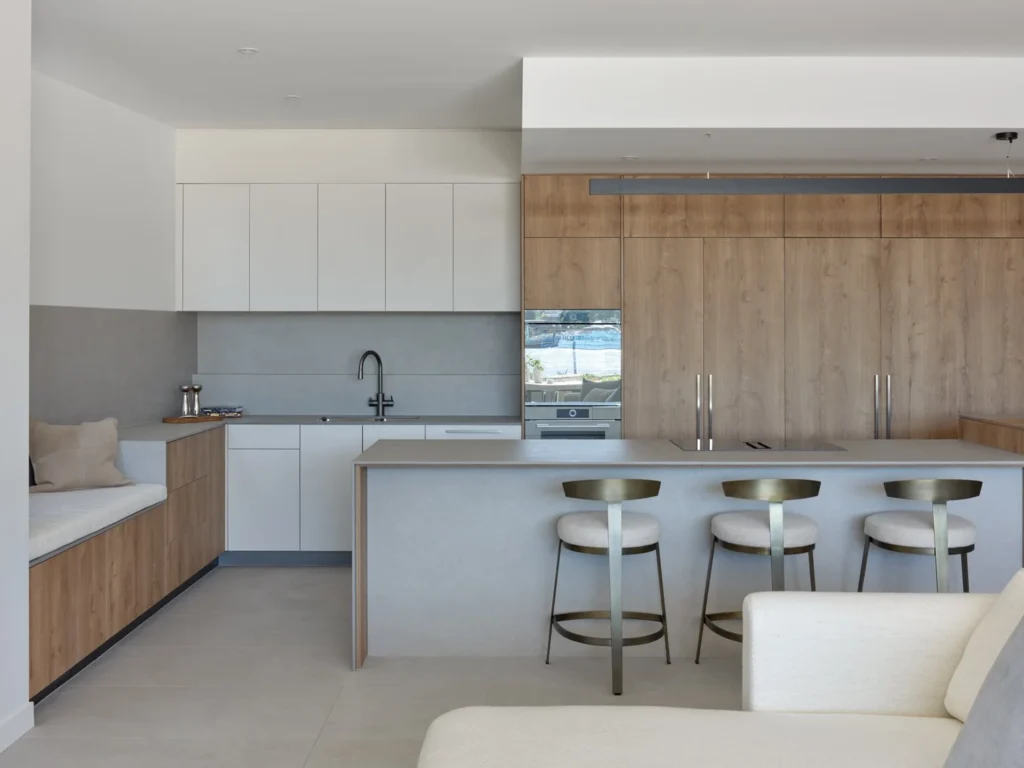 Contemporary luxury apartment kitchen with Swiss V-ZUG appliances