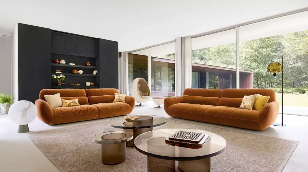 Roche Bobois Ambre curved sofa