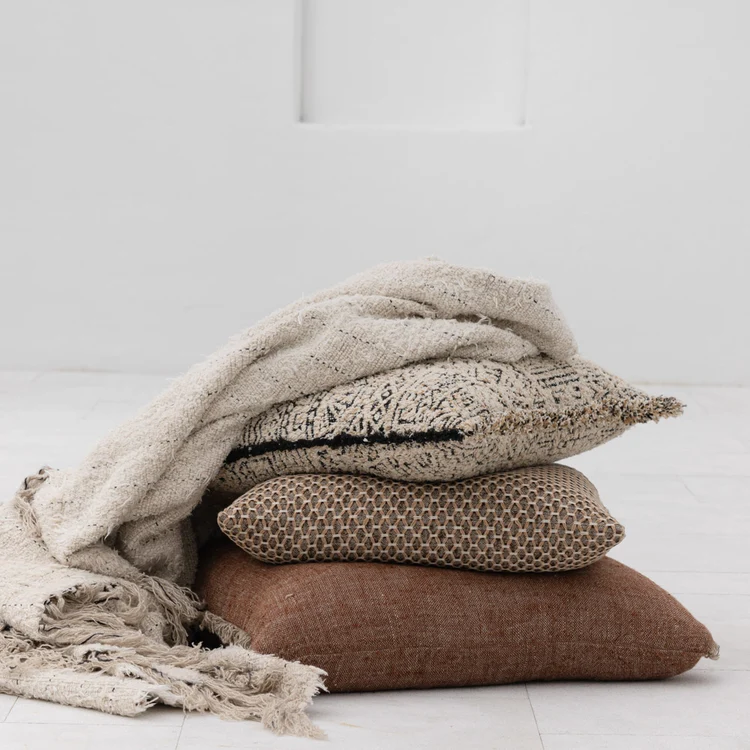 Eadie Lifestyle linen cushions in layered seasonal colours