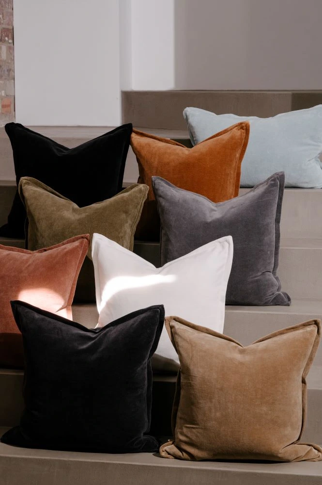 Eadie Lifestyle Evelyn velvet cushions in rich textural tones