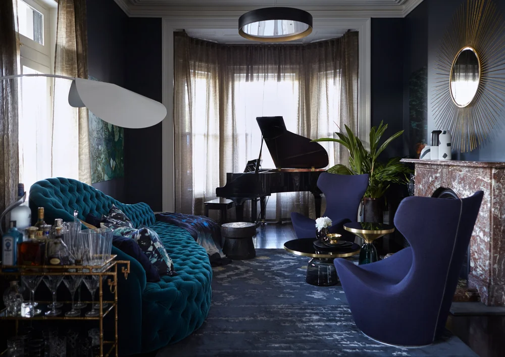 Contemporary furniture within Victorian heritage home interior
