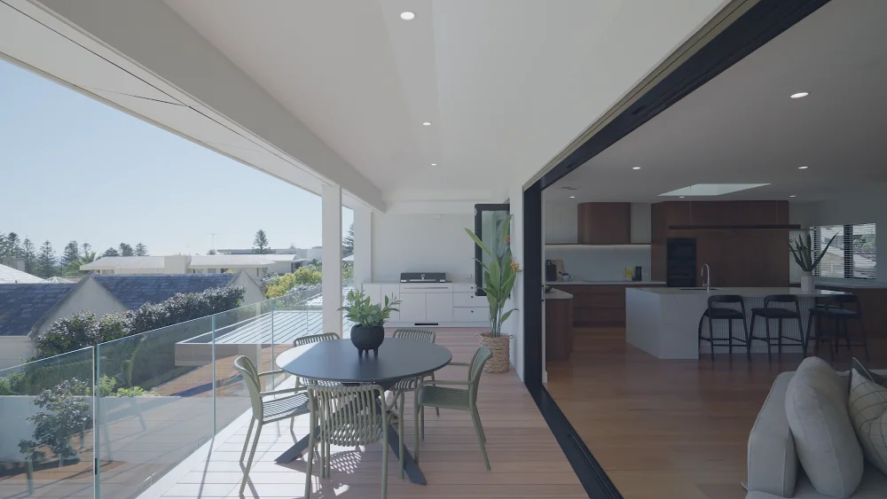 Custom alfresco cabinetry in contemporary City Beach home