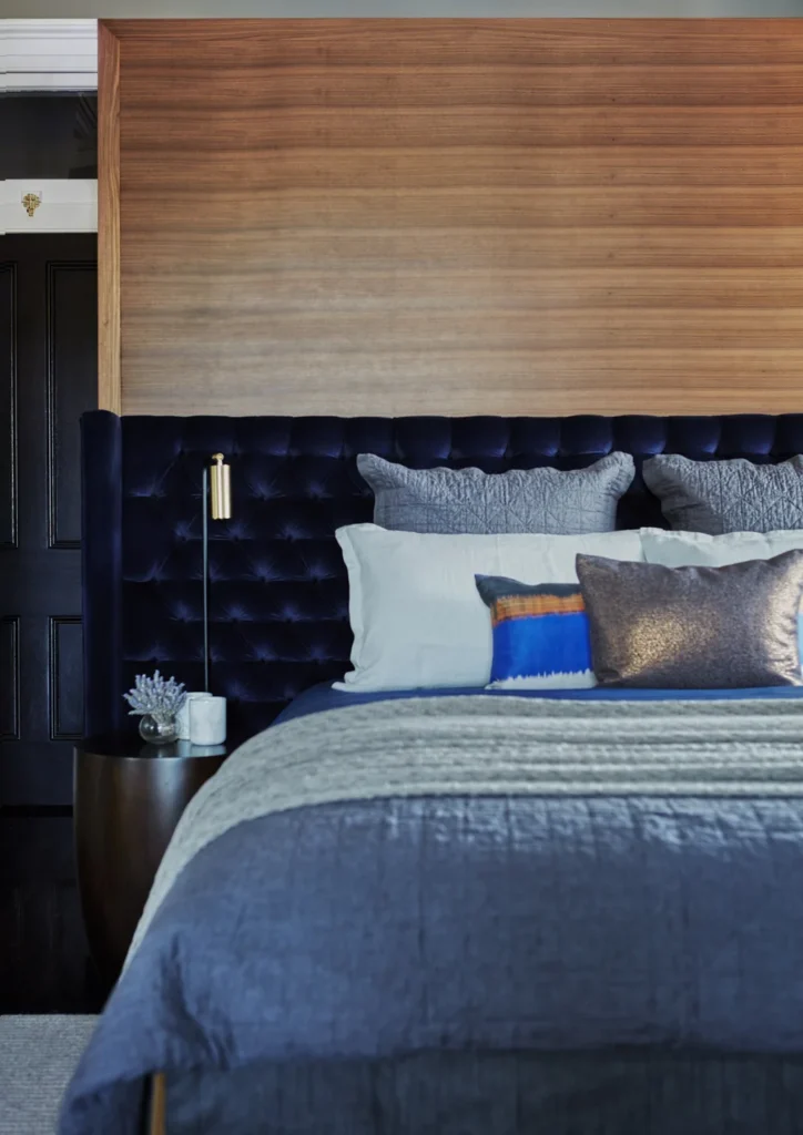 Luxury heritage home interior with contemporary furniture and artwork
